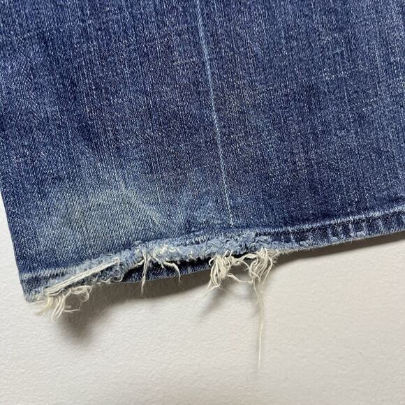 7 For All Mankind Womens A Pocket Flare Jeans Denim Sz 30 32 Low Rise USA Boho - Picture 11 of 16